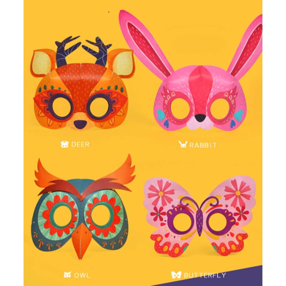 Set Măști din Hârtie pentru Copii, Set Carnaval DIY 6