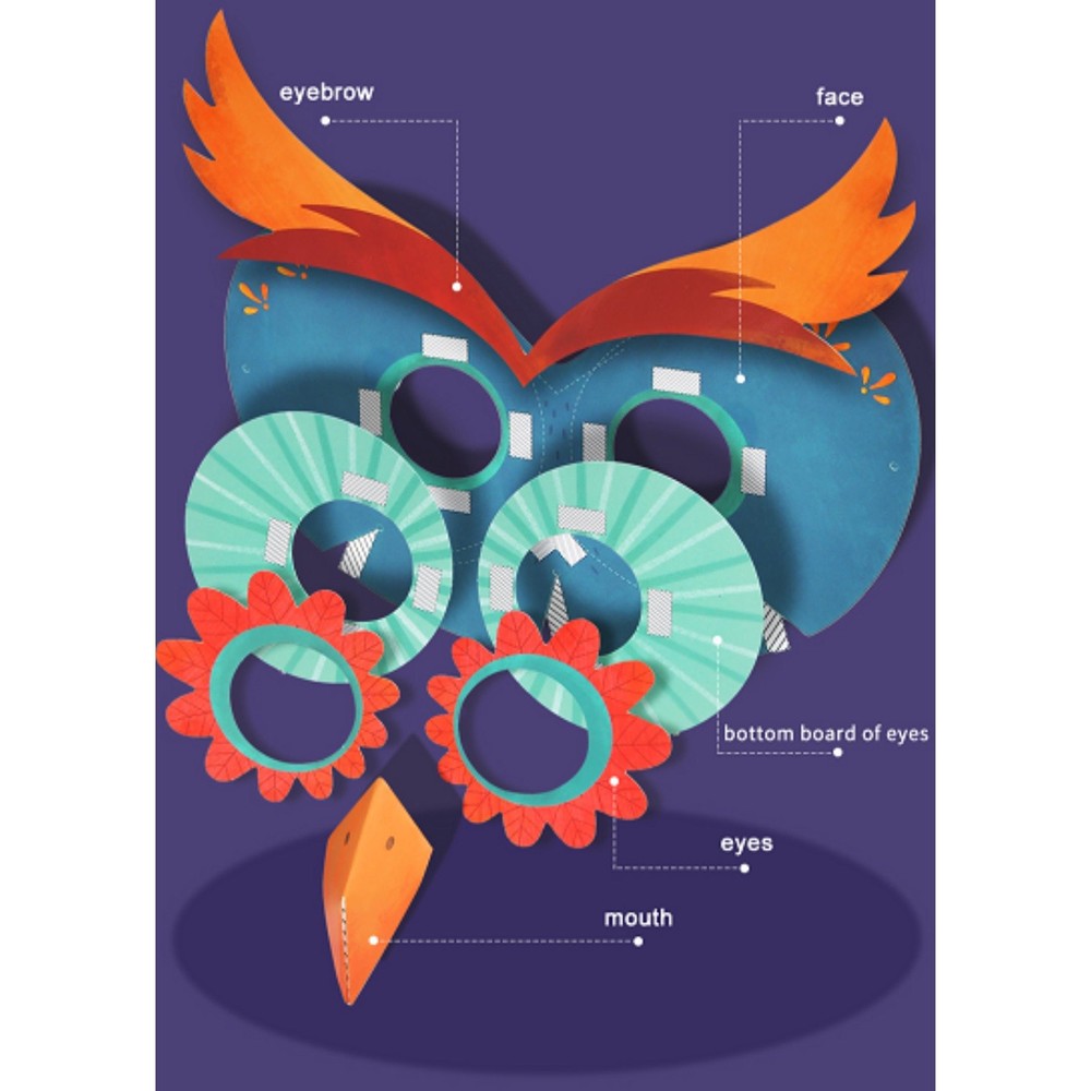 Set Măști din Hârtie pentru Copii, Set Carnaval DIY 7