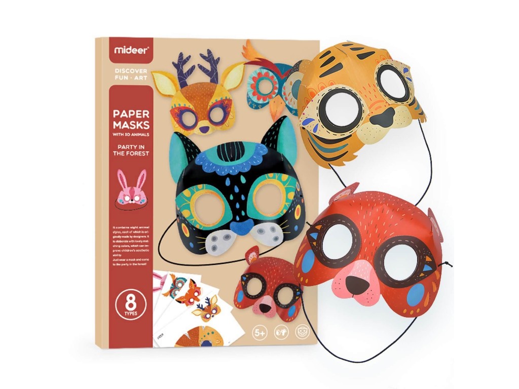Set Măști din Hârtie pentru Copii, Set Carnaval DIY