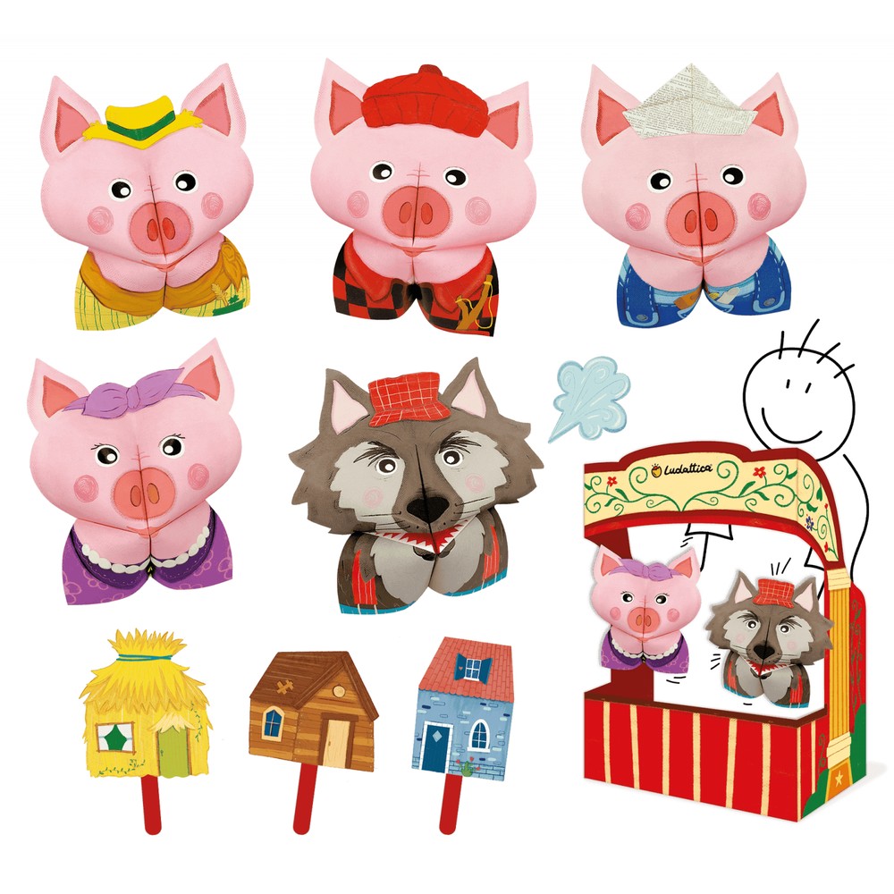 Set Origami teatru de păpuși Cei 3 purceluși, Ludattica 2