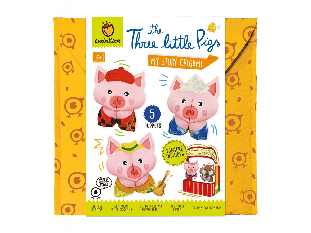 Set Origami teatru de păpuși Cei 3 purceluși, Ludattica