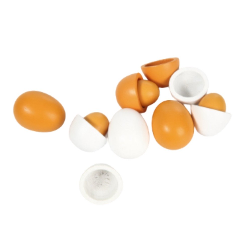 Set ouă de jucărie, din lemn, în cofraj de carton 5