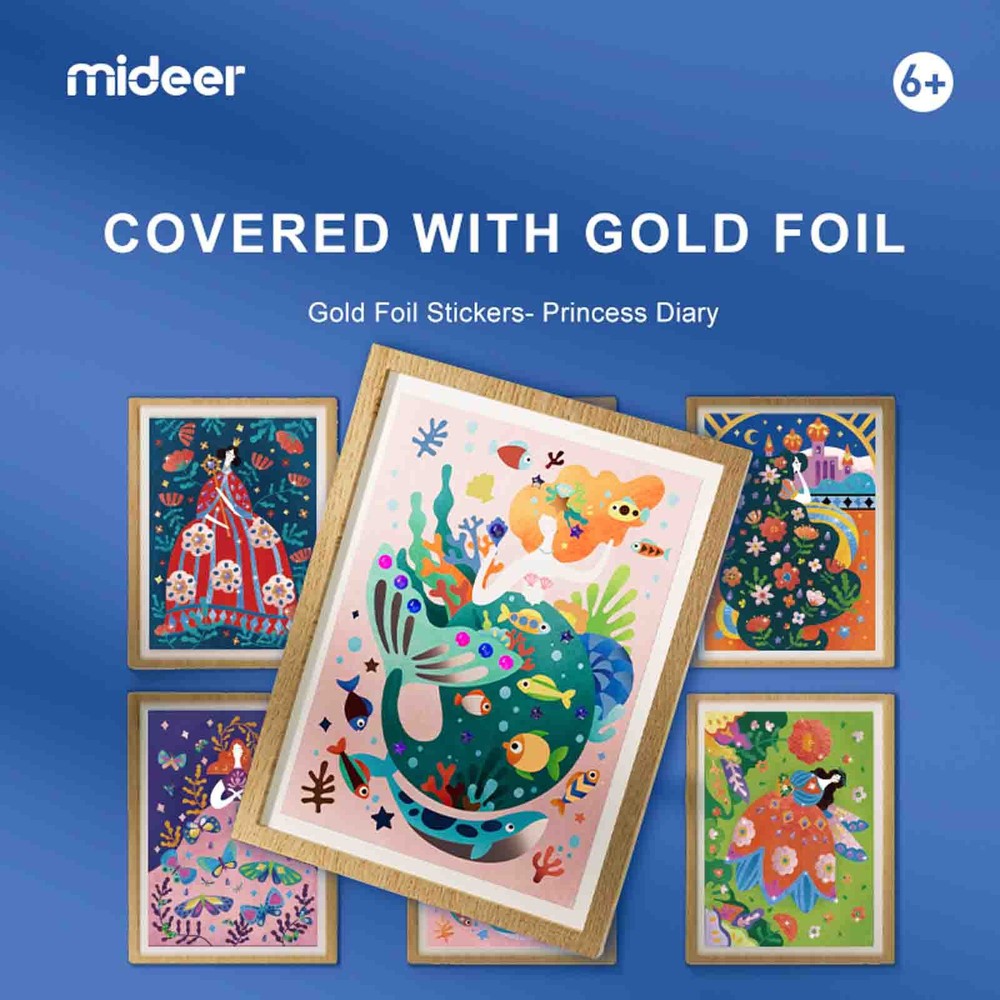 Set stickere cu foiță de aur, autocolant, Princess Diary, 8 buc set 2