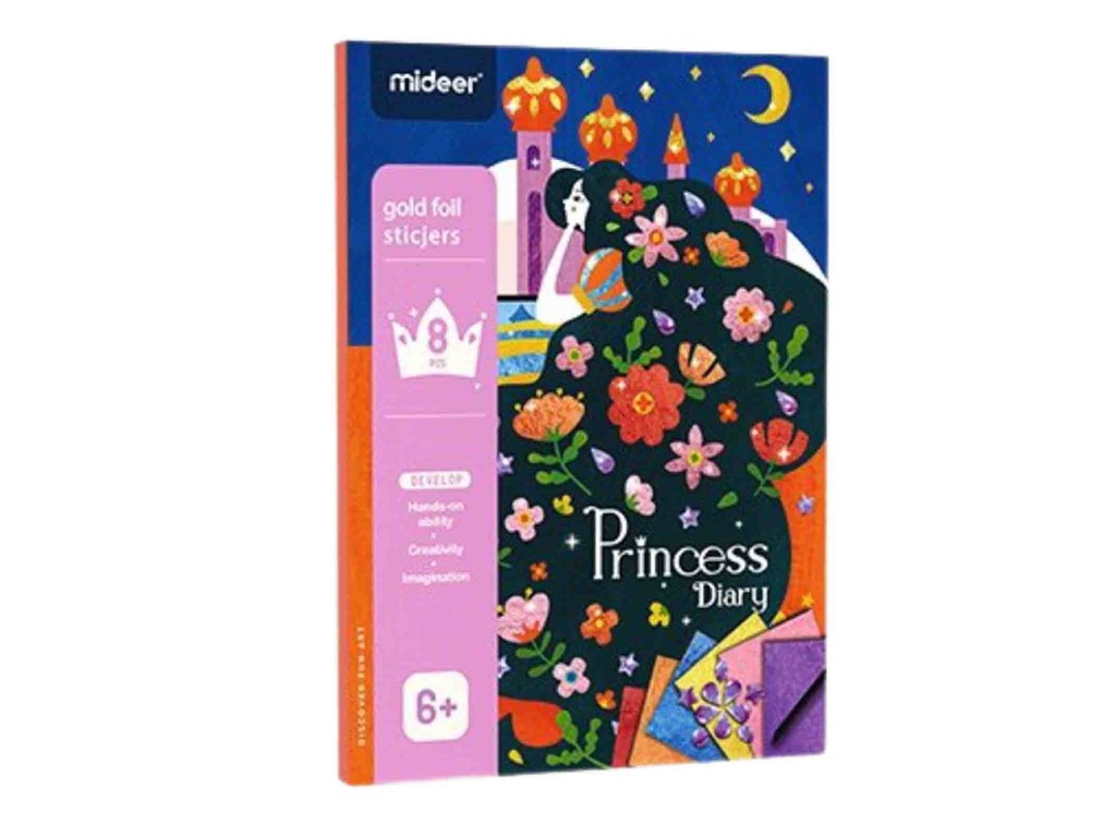 Set stickere cu foiță de aur, autocolant, Princess Diary, 8 buc set