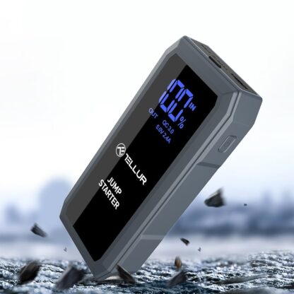Starter auto portabil Tellur, 12V, 1500A, baterie externă, 16800mAh, lanternă, gri 6