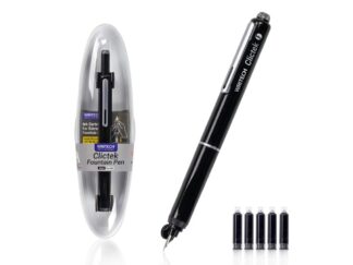 Stilou retractabil Writech corp negru + 5 patroane cu cerneală albastru