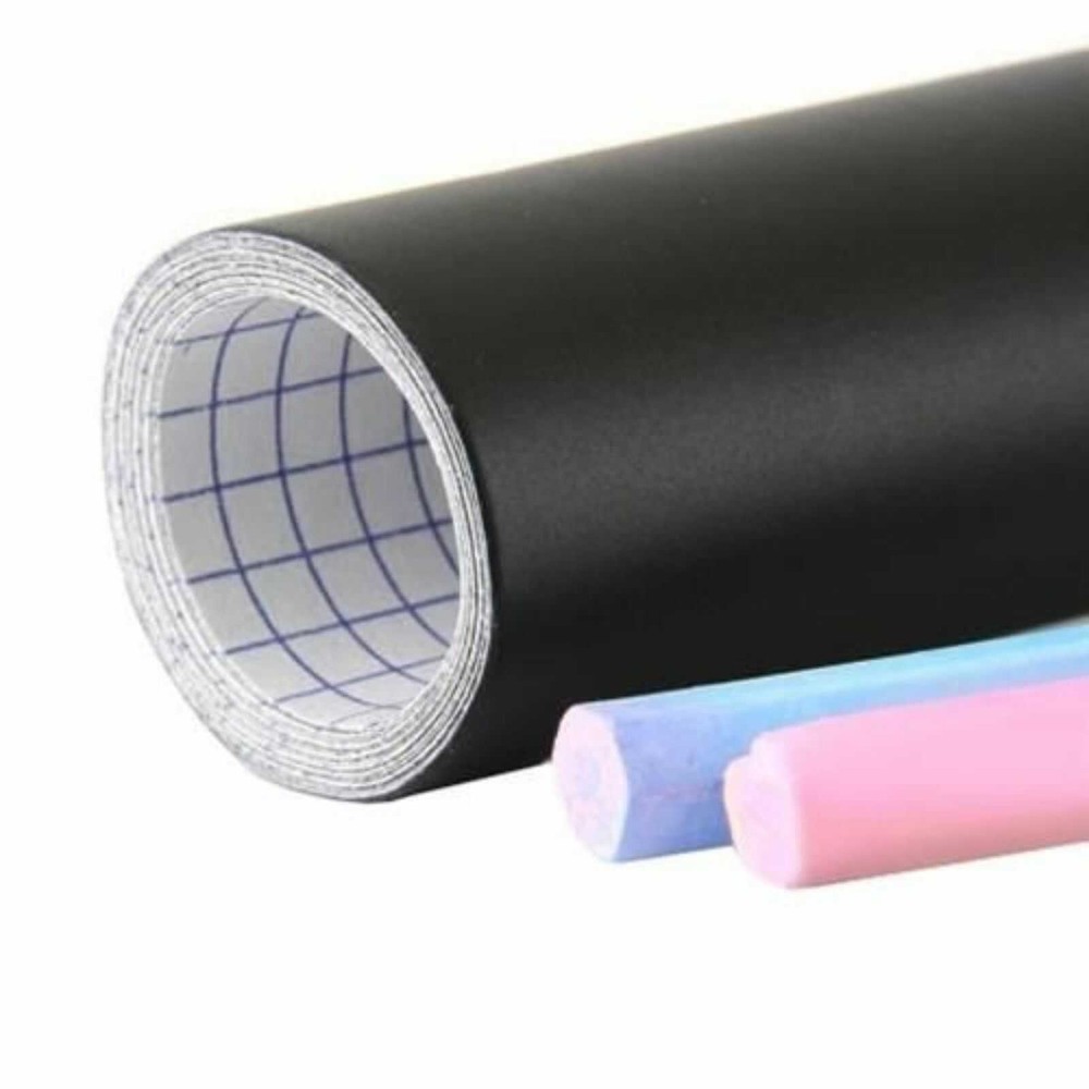 Tablă de scris autocolantă pentru multiple suprafețe, tip tapet, reutilizabilă, cretă inclusă, ușor de lipit, 45 x 200 cm, negru 12