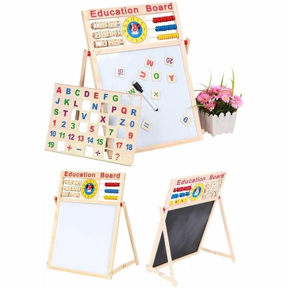 Tablă magnetică copii 5 în 1 cu suport și accesorii, 45 x 38.5 cm 2