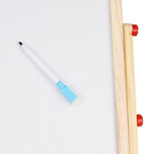 Tablă magnetică copii, de scris, cu două fețe, din lemn, Educativă, cu Suport și Accesorii, Abac, 67 x 41 x 32 cm 8