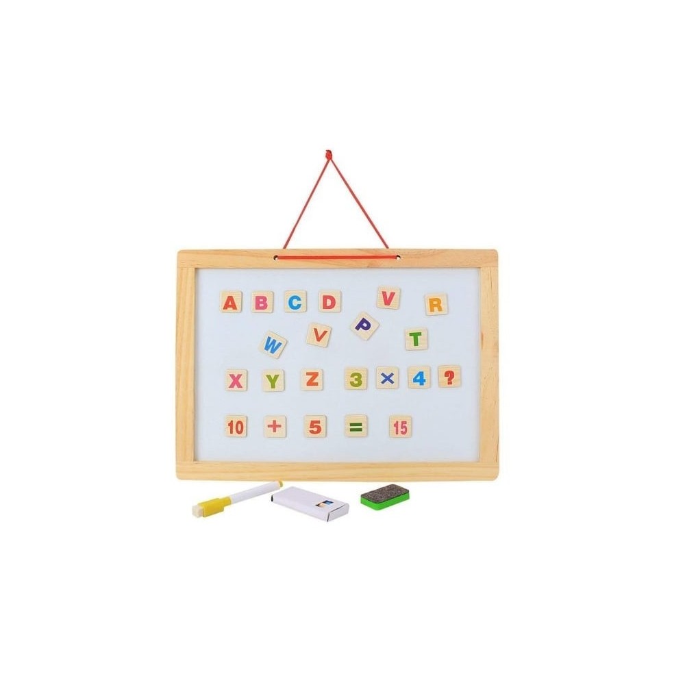Tablă Magnetică pentru copii, cu 2 fețe și ramă din lemn, 44 x 33 cm 3