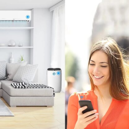 Telecomandă WiFi IR Tellur Smart, senzor temperatură și umiditate, USB C, Negru 4