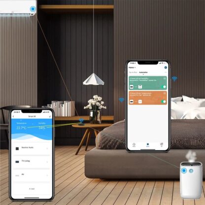 Telecomandă WiFi IR Tellur Smart, senzor temperatură și umiditate, USB C, Negru 5