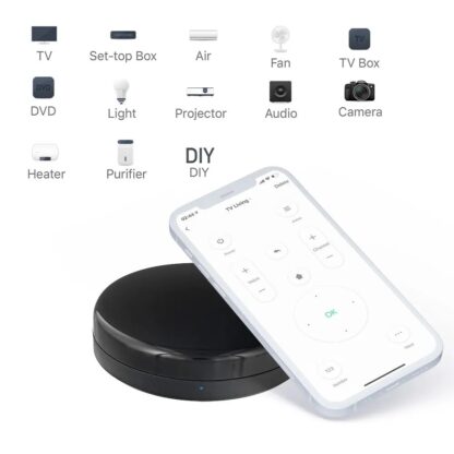 Telecomandă WiFi IR Tellur Smart, senzor temperatură și umiditate, USB C, Negru 6
