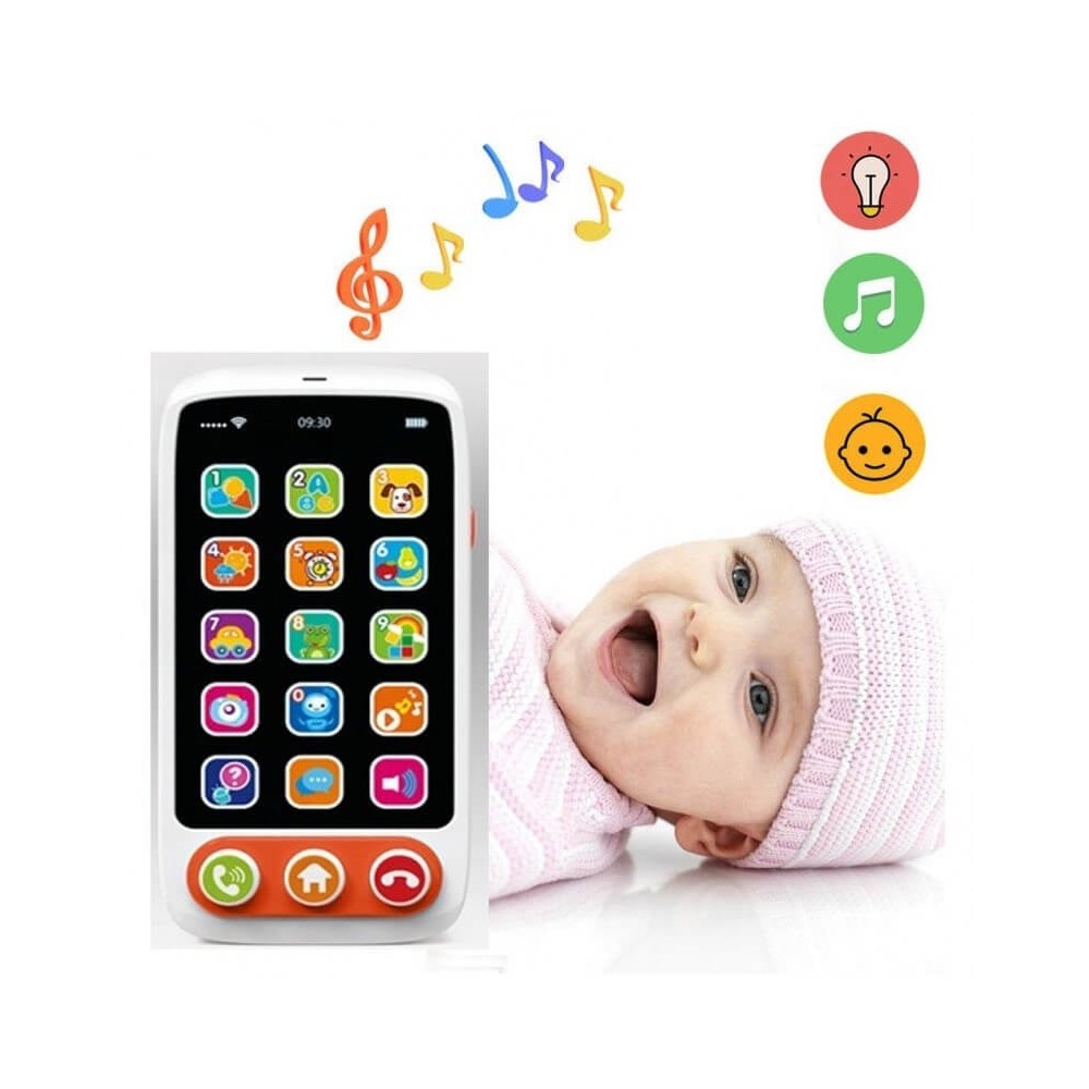 Telefon Smartphone cu Touchscreen, sunete și butoane pentru bebe 2