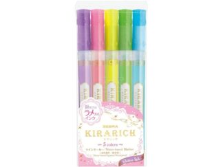 Textmarker Kirarich Glitter 5 culori/set Zebra