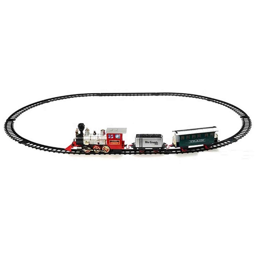 Trenulet Electric copii, cu aburi, sunete și lumini, Circuit 13 piese Classic 3