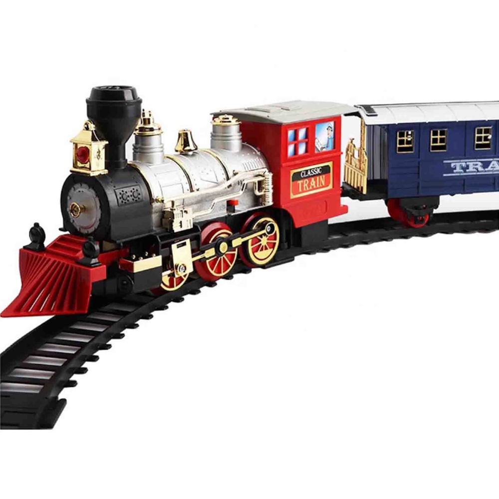 Trenulet Electric copii, cu aburi, sunete și lumini, Circuit 13 piese Classic 5