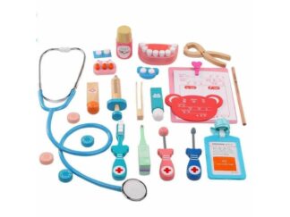 Trusă medicală, set de joacă, doctor, dentist, jucărie din lemn, de rol