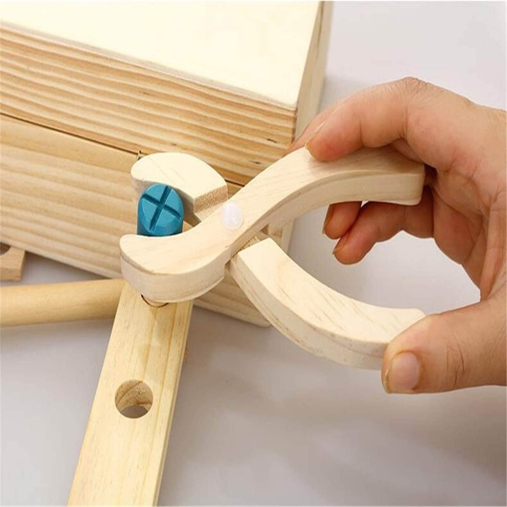 Trusă scule și unelte din lemn cu accesorii, jucărie de rol pentru copii 6