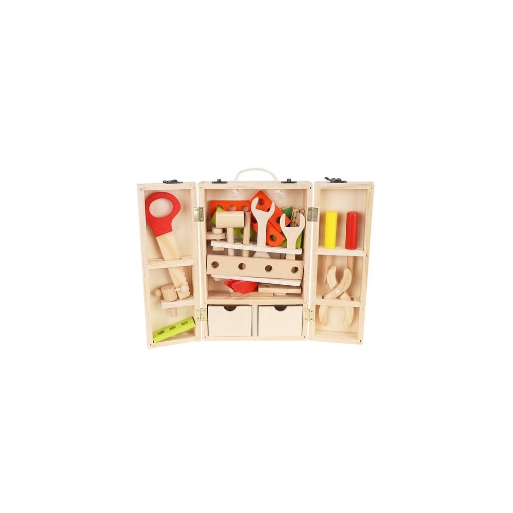 Trusă scule și unelte din lemn cu accesorii, jucărie de rol pentru copii 9