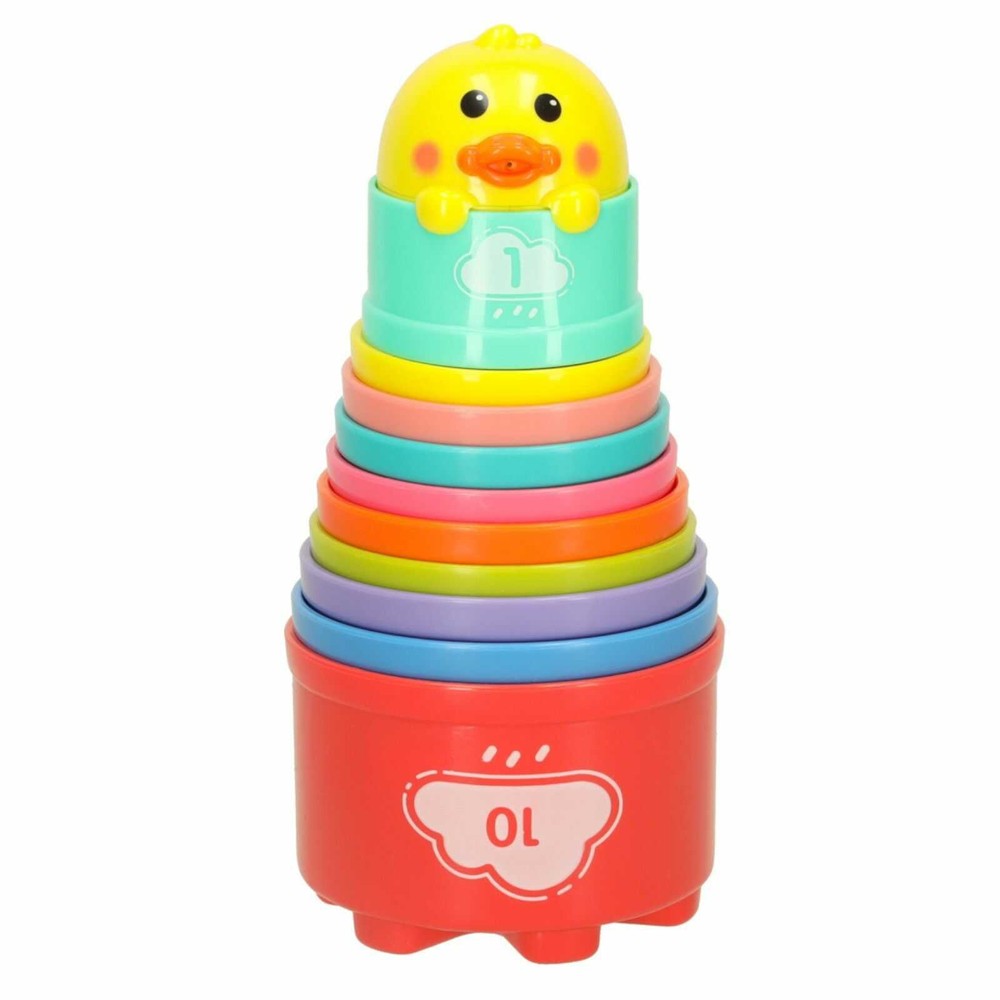 Turn din Căni pentru Baie, 11 Piese Colorate, Vârf Rățușcă, Jucărie Educativă pentru Apă, 18 luni+ 8