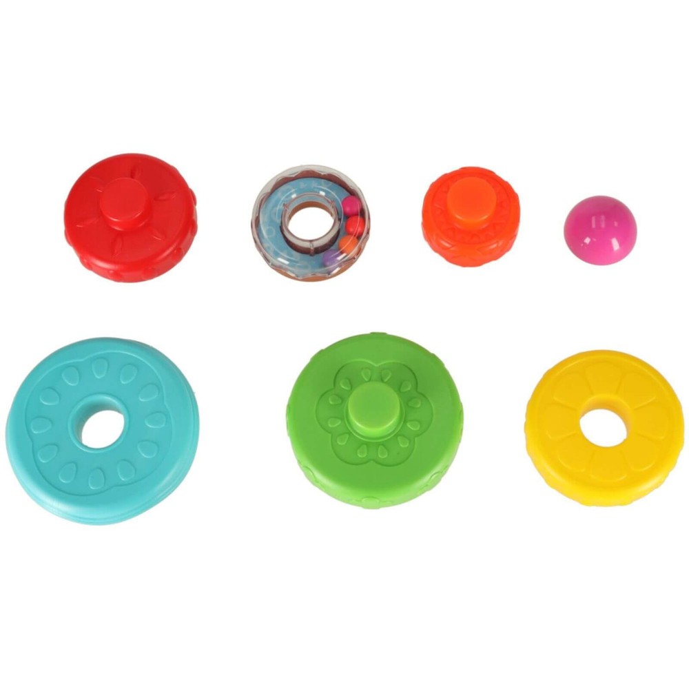 Turn Piramidă Senzorial și Educativ, 7 Elemente Colorate, Puzzle Montessori, Bebeluși, 12 luni+ 5