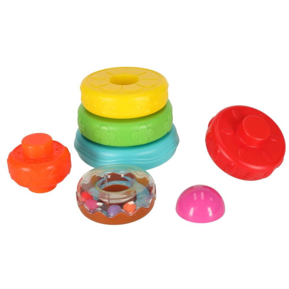 Turn Piramidă Senzorial și Educativ, 7 Elemente Colorate, Puzzle Montessori, Bebeluși, 12 luni+ 7