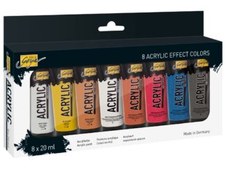 Vopsea acrilică Solo Goya Effect Colors, set 8 buc x 20 ml