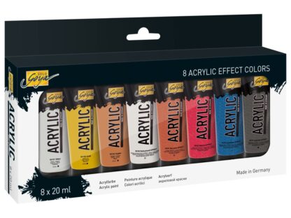 Vopsea acrilică Solo Goya Effect Colors, set 8 buc x 20 ml