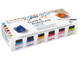 Vopsea pentru sticlă și porțelan Classic Color Living Kreul, set 6 x 20 ml