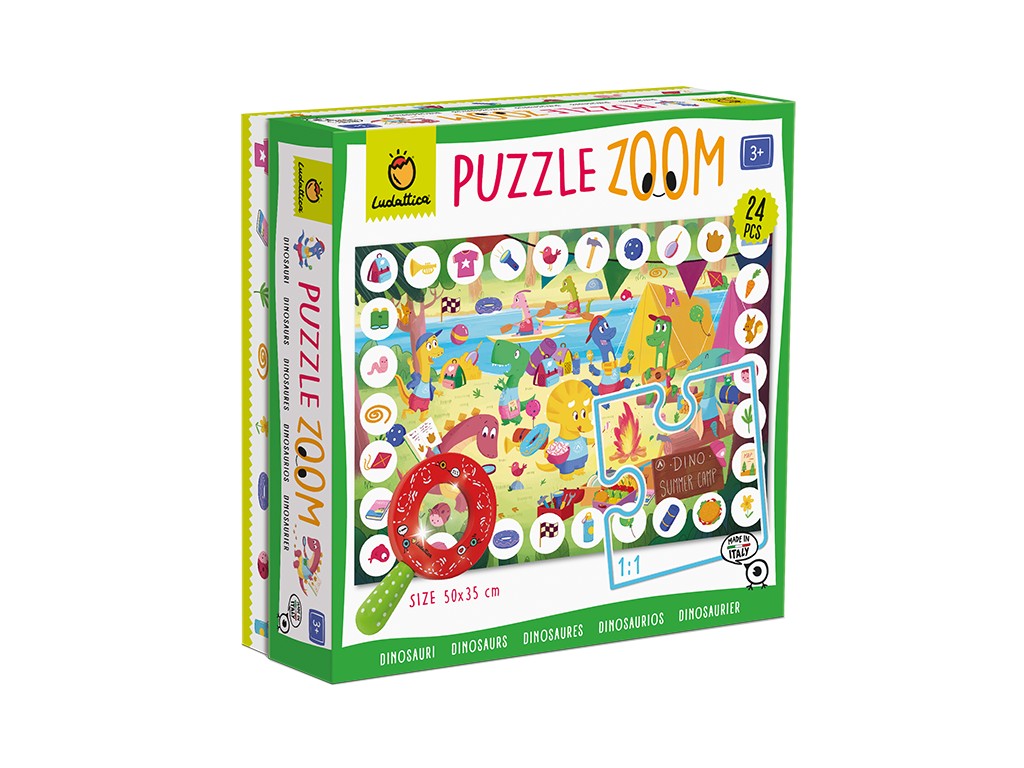 Zoom Puzzle Dinozauri, Ludattica, 3 ani+